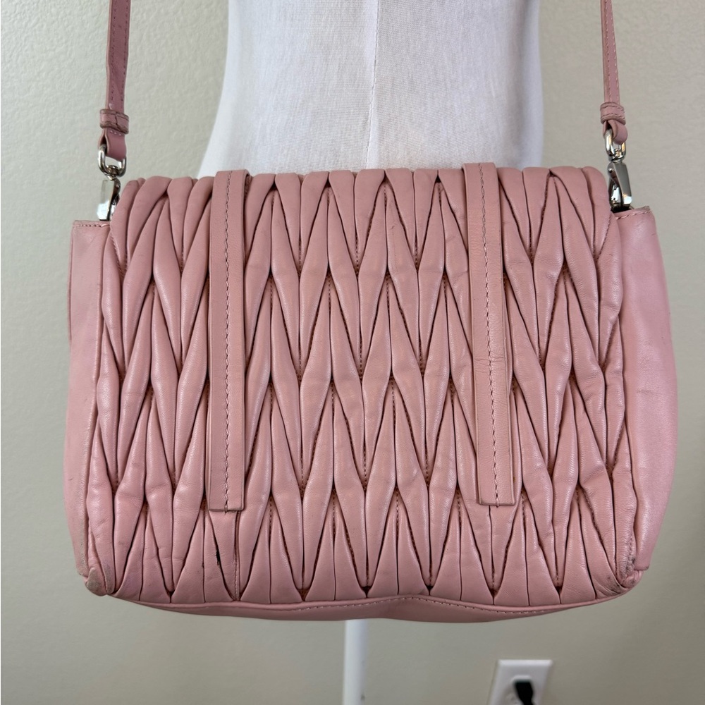 Miu Miu Blush Pink Matelasse Quilted Crossbody Bag - Picture 6 of 13